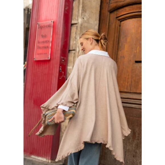 MerSea Charleston Cotton Cashmere Travel Shawl Wrap Mink Ruffle Women's One Size - Picture 3 of 10